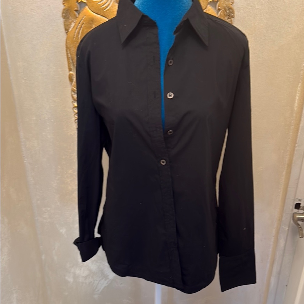 Club Monaco Black Button-Down Shirt